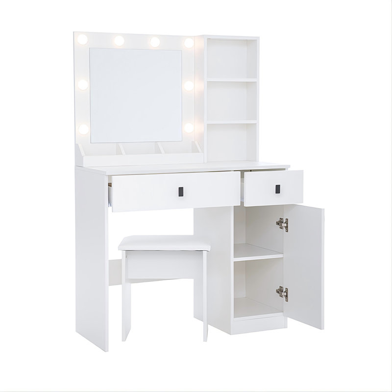 Latitude Run® Vanity Desk With Lights, Vanity Set With
